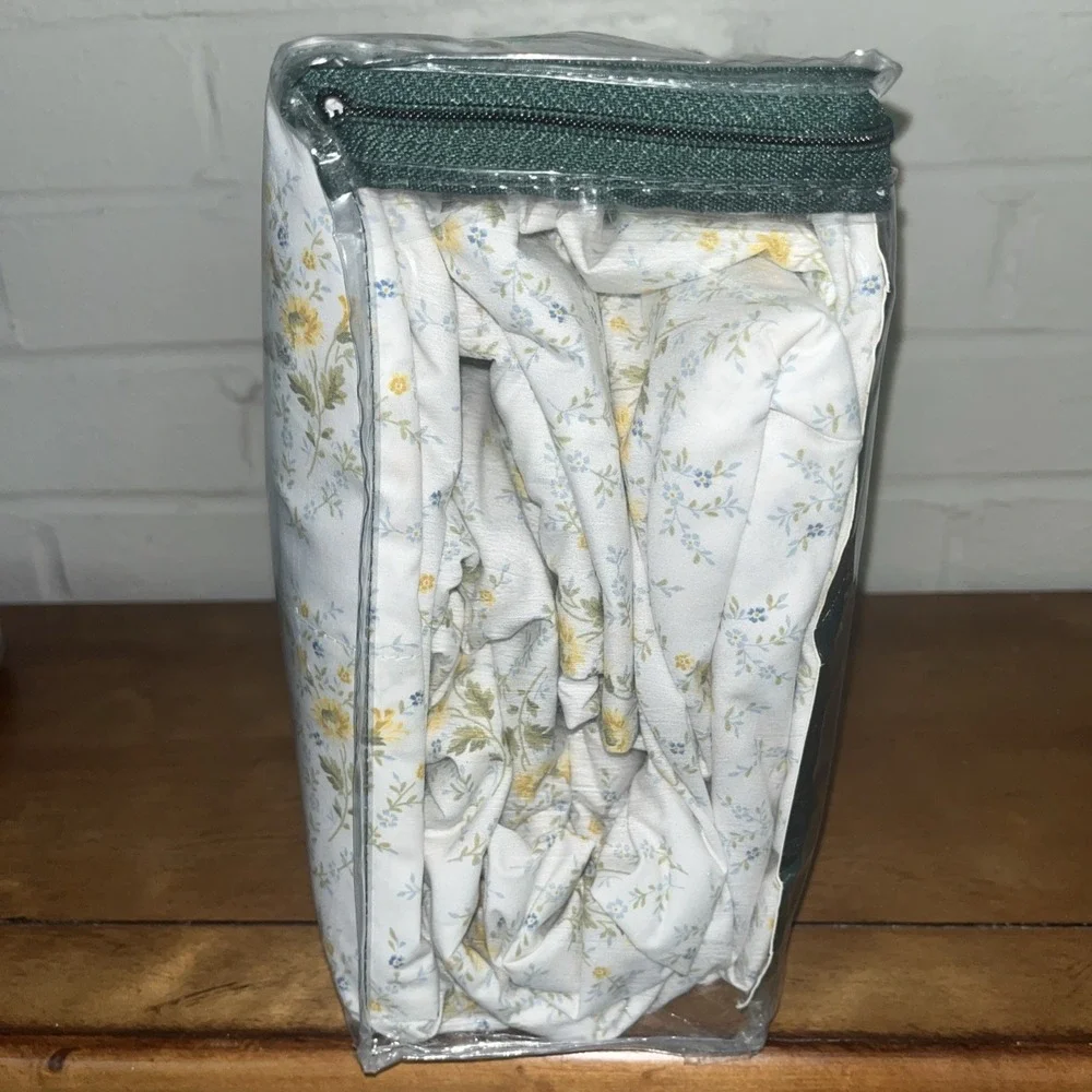 NIB Lauren Ralph Lauren King Sheet Set Nelida Yellow Blue Wildflower Cottage VTG